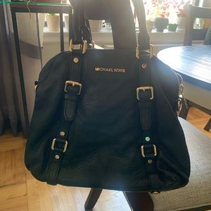 Michael Kors handbag, black pebbled leather